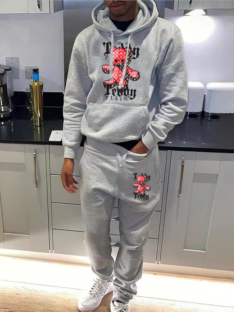 Women's hoodie and jogger pants set with eye-catching plush pattern Chic and Style