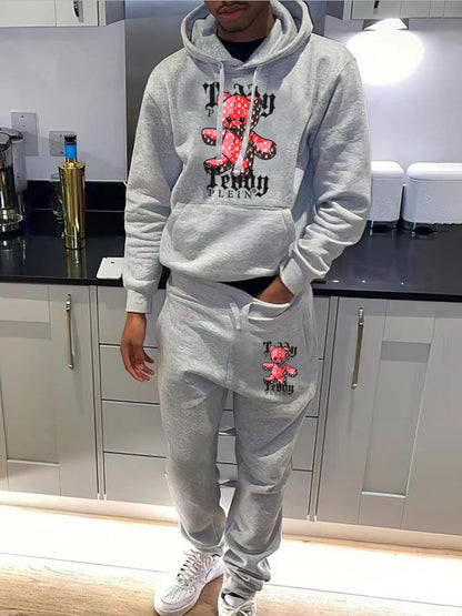 Women's hoodie and jogger pants set with eye-catching plush pattern Chic and Style