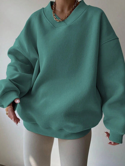 Femmes pull surdimensionné à col en V Chic und Stil