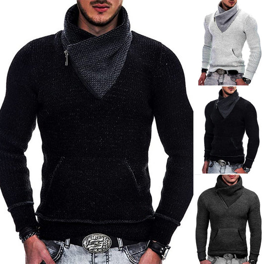 Pull moderne pour hommes avec col large et détail de zip innovant Chic und Stil