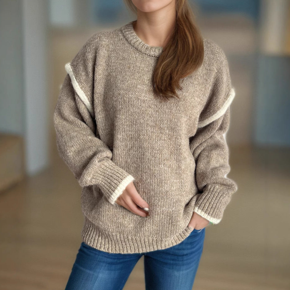 Pull en gros tricot pour femme avec coupe décontractée et design structuré Chic und Stil