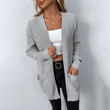 Veste en tricot décontractée pour dames avec poches profondes et coupe ouverte Chic und Stil