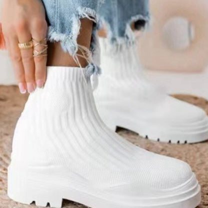 Bottes hautes en stretch pour femmes avec semelle antidérapante et surface respirante Chic und Stil