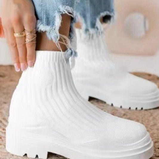 Bottes hautes en stretch pour femmes avec semelle antidérapante et surface respirante Chic und Stil