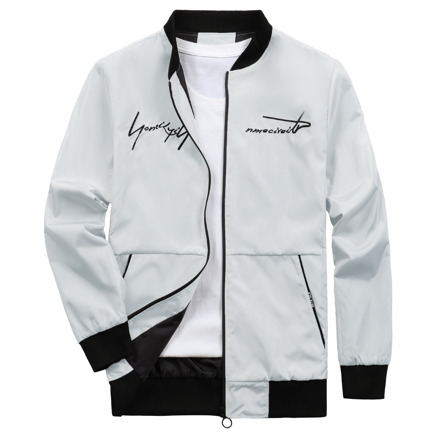 Veste bomber tendance pour hommes avec des poignets élastiques et des poches zippées pratiques Chic und Stil