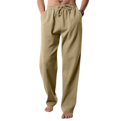 Casual linen pants for men with elastic waistband and side pockets Chic and Style