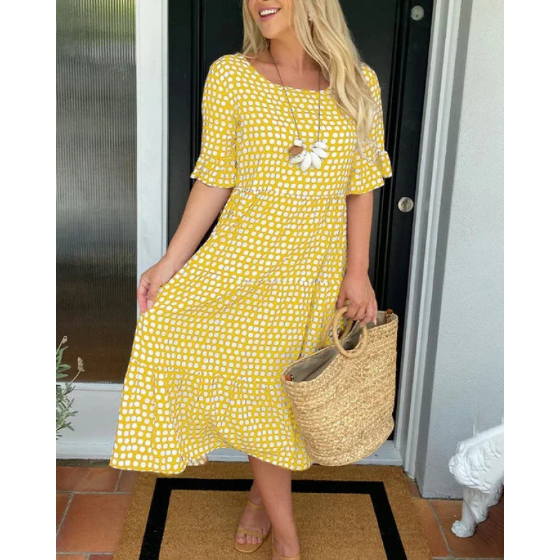 Robe midi pour femmes dans un style boho décontracté avec un matériau résistant aux déchirures et des manches élastiques Chic und Stil