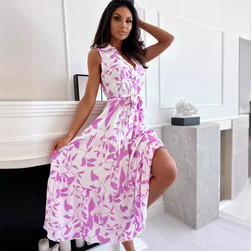 Dames Robe Maxi Élégante Fluide Chic und Stil