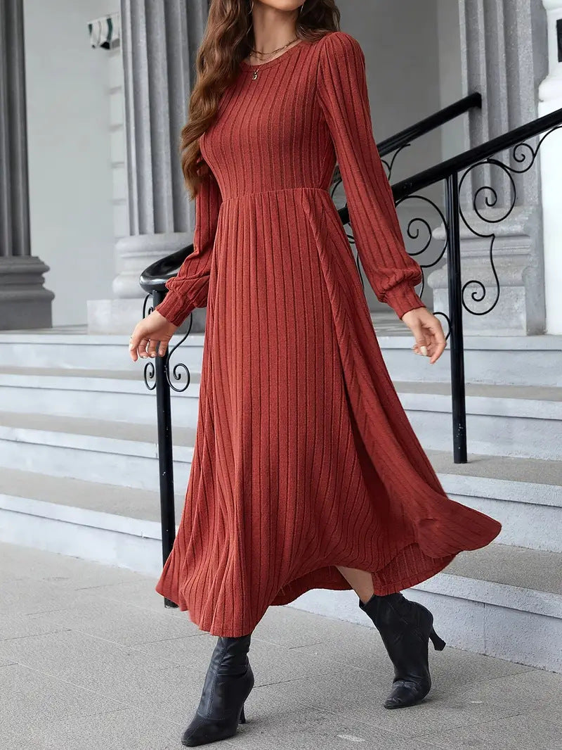 Robe maxi en tricot pour femmes à manches longues Chic und Stil