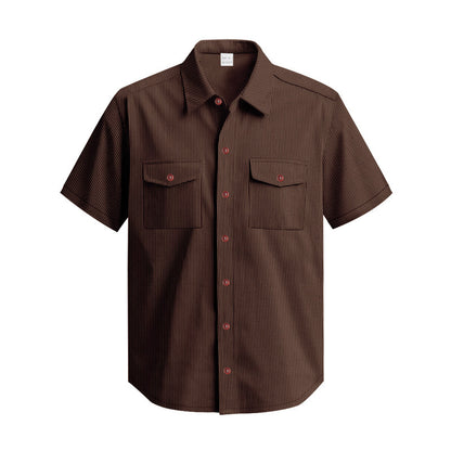 Chemise à manches courtes pour hommes avec surface structurée et poches poitrine pratiques Chic und Stil