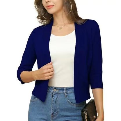 Dames cardigan décontracté avec devant ouvert et manches 3/4 Chic und Stil