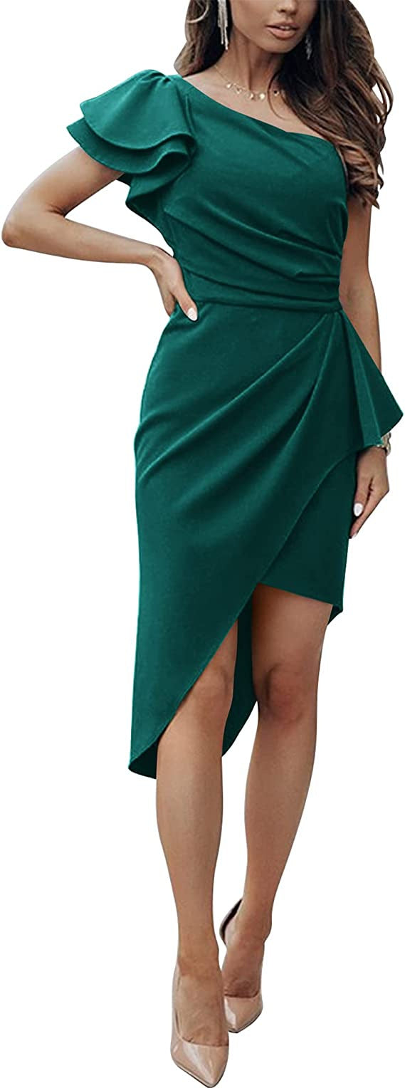 Dames Robe portefeuille élégante avec ourlet asymétrique et détails en dentelle Chic und Stil