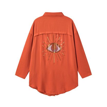 Chemise à boutons graphique pour femmes grande taille Chic und Stil
