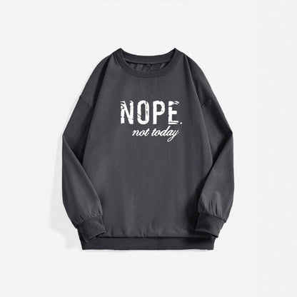 Pull oversized décontracté pour femmes avec impression statement et texture côtelée Chic und Stil