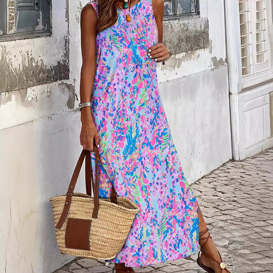 Robe maxi pour dames avec motif floral et coupe décontractée Chic und Stil