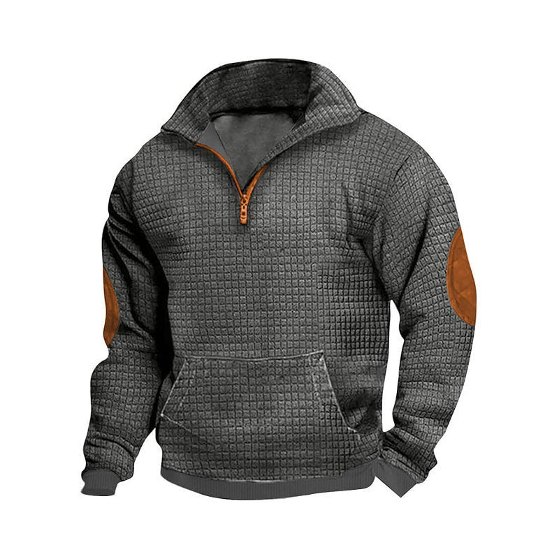 Fleece pullover for men with high collar and practical pockets Chic und Stil