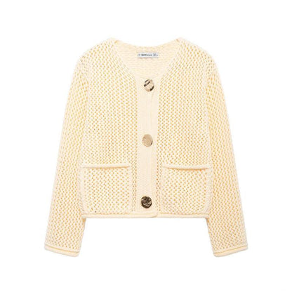 Dame cardigan avec une structure en maille aérée et des poches pratiques Chic und Stil