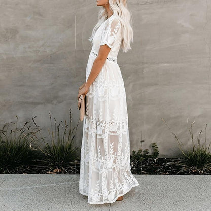 Robe maxi brodée élégante pour femmes Chic und Stil