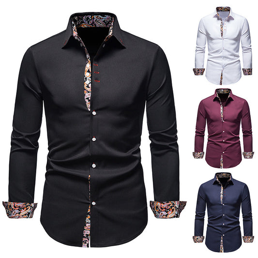 Chemise élégante à manches longues pour homme avec un motif paisley accrocheur Chic und Stil