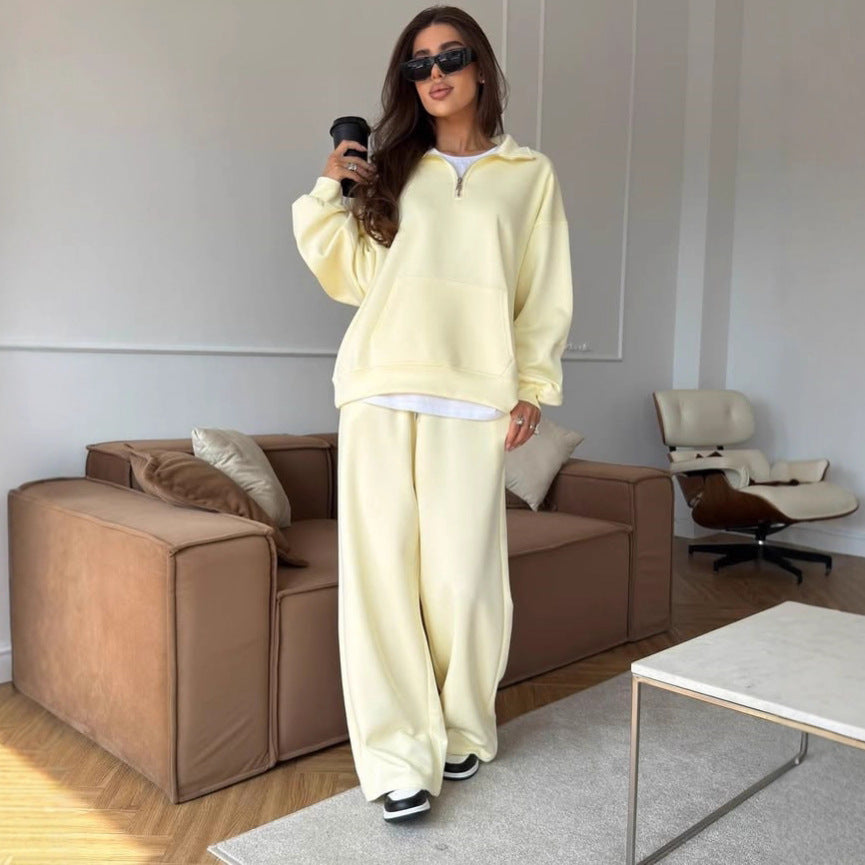 Dames Casual Oversized Hoodie et pantalon relax large Set Chic und Stil