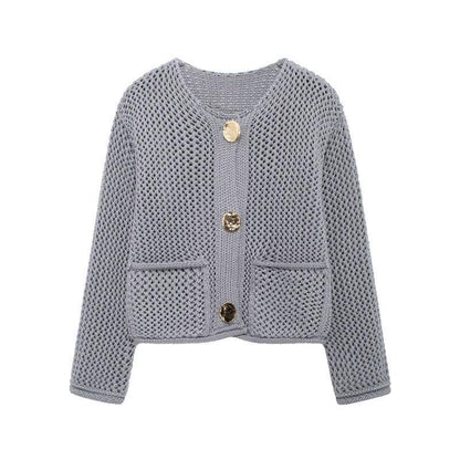 Dame cardigan avec une structure en maille aérée et des poches pratiques Chic und Stil