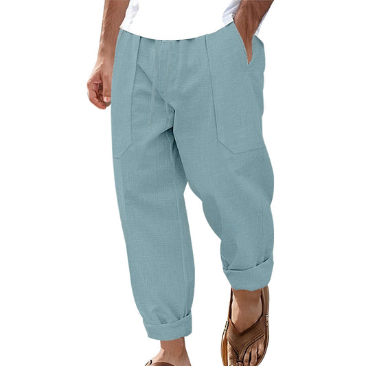 Pantalon cargo décontracté pour hommes avec poches latérales et taille élastique Chic und Stil