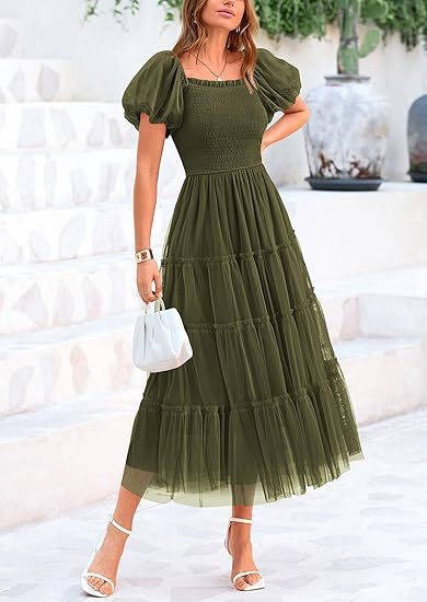 Robe maxi femme avec des manches volumineuses et une conception sans épaules Chic und Stil