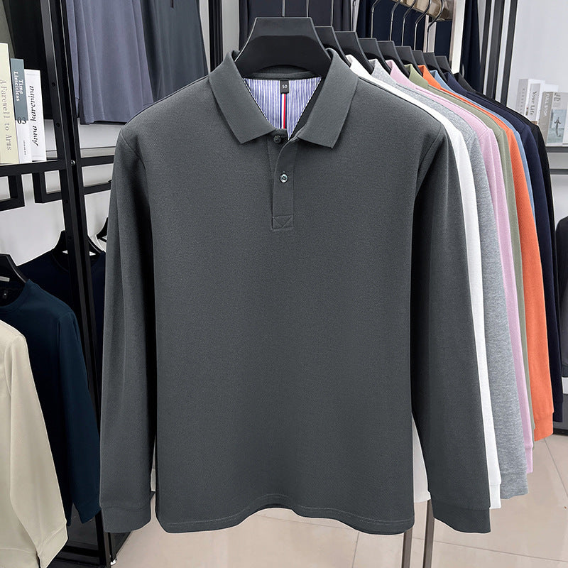 Men's Long Sleeve Polo with Structured Design and Breathable Properties Chic and Style