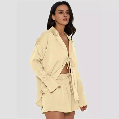 Dames Ensemble court élégant avec noeud à la taille Chic und Stil