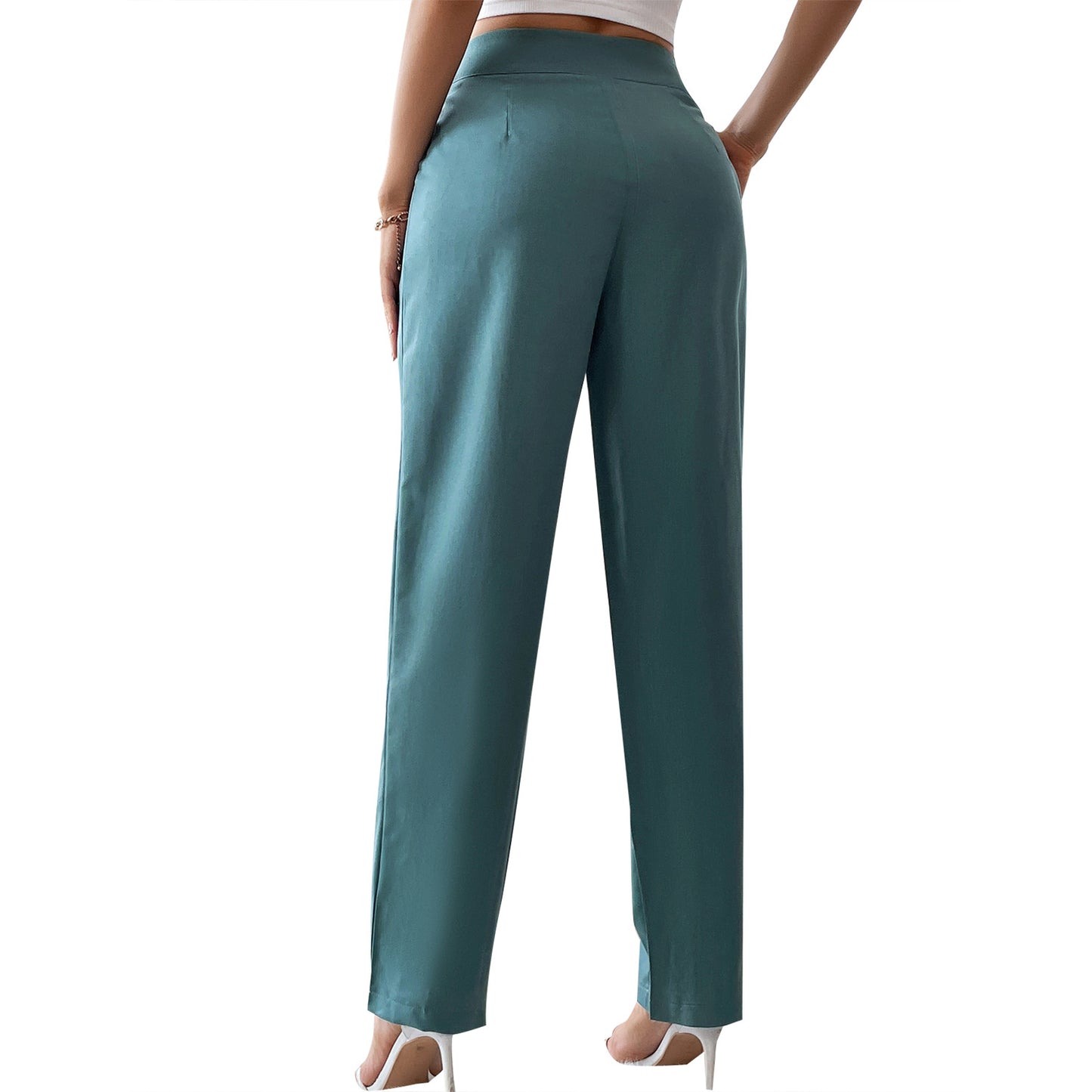 Elegant high-waisted women's pants with side button details and a comfortable fit Chic and Style