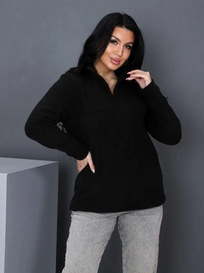 Dames pull en polaire avec col montant Chic und Stil