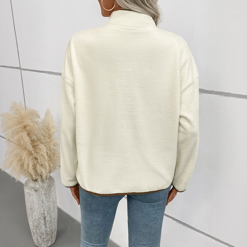 Women's fleece jacket with contrasting details Chic and Style
