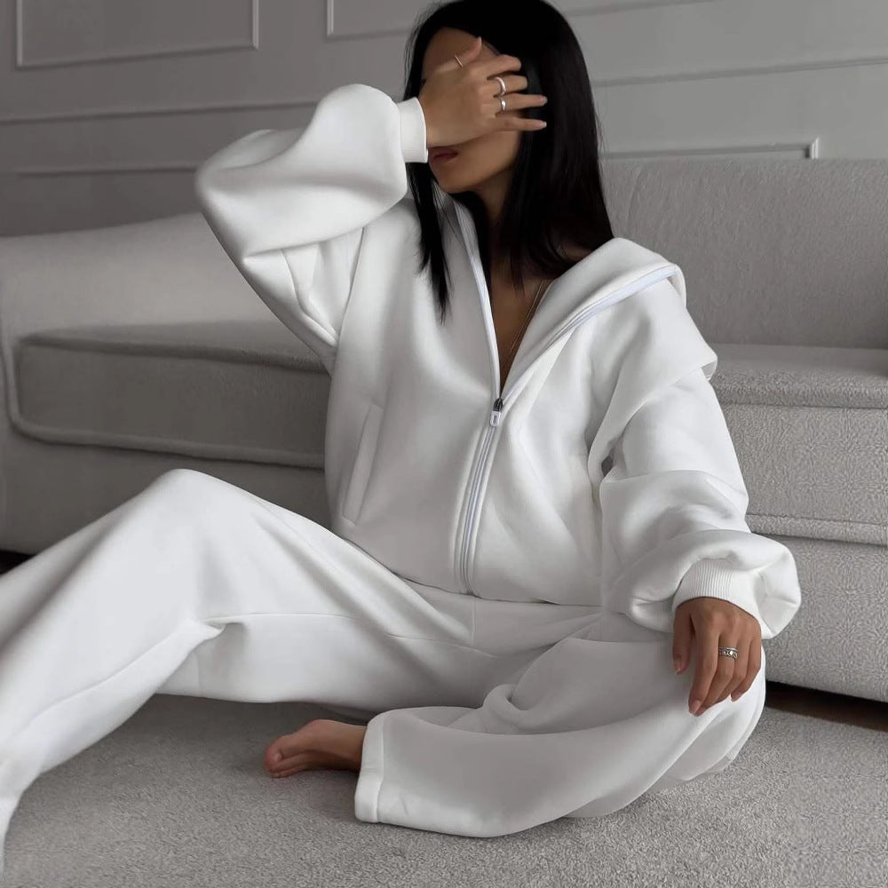 Dames combinaison décontractée avec capuche et fermeture éclair Chic und Stil