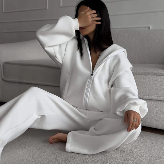 Dames combinaison décontractée avec capuche et fermeture éclair Chic und Stil