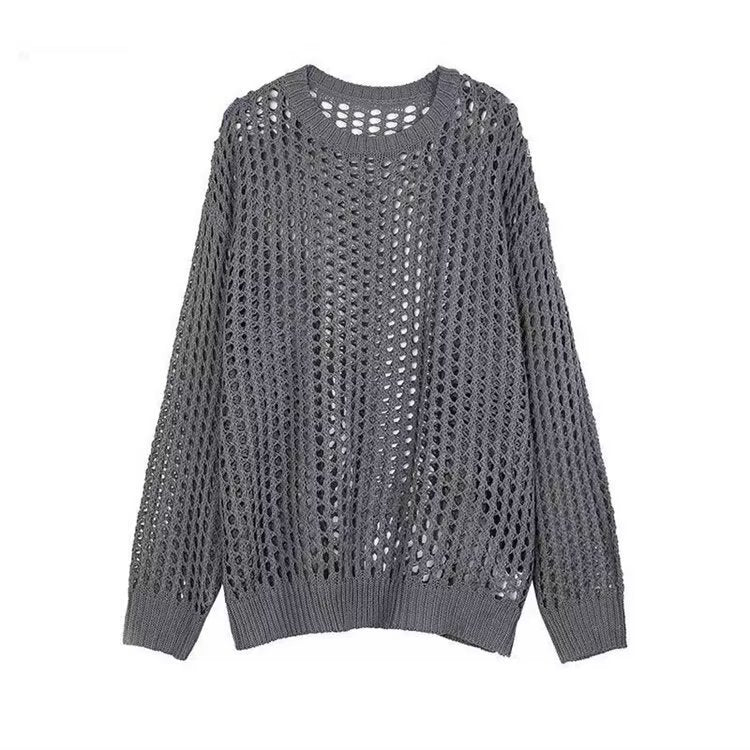 Pull en tricot léger pour femmes avec motif ajouré et coupe ample Chic und Stil