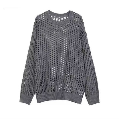 Pull en tricot léger pour femmes avec motif ajouré et coupe ample Chic und Stil