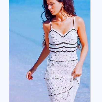Robe maxi en crochet pour dames avec coupe fluide et détails raffinés Chic und Stil