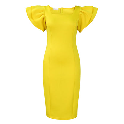 Dames Robe Élégante avec Manches Volumineuses Chic und Stil