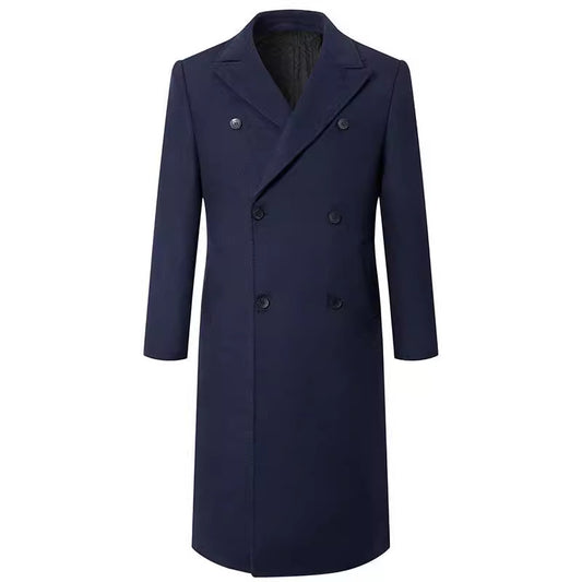 Double-breasted wool coat for men with an elegant notch lapel Chic und Stil