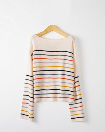 Femmes Pull rayé oversized en matériau doux avec coupe large Chic und Stil