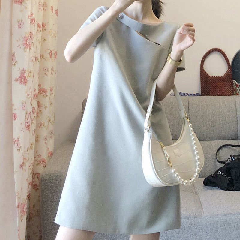 Robe A-Line décontractée pour femme avec ourlet asymétrique Chic und Stil
