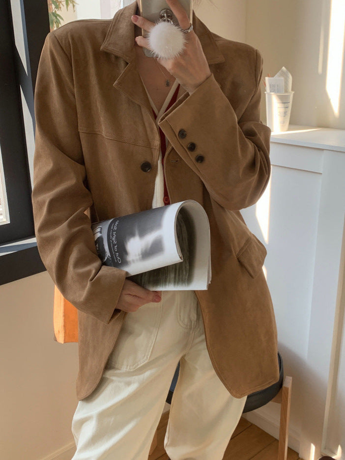 Dames élégante et confortable veste en daim Chic und Stil