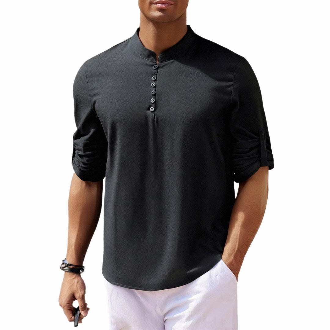 Chemise pour hommes avec des boutons modernes et des manches enroulées pratiques Chic und Stil