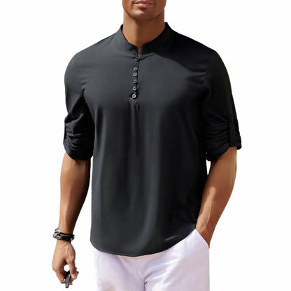 Chemise pour hommes avec des boutons modernes et des manches enroulées pratiques Chic und Stil