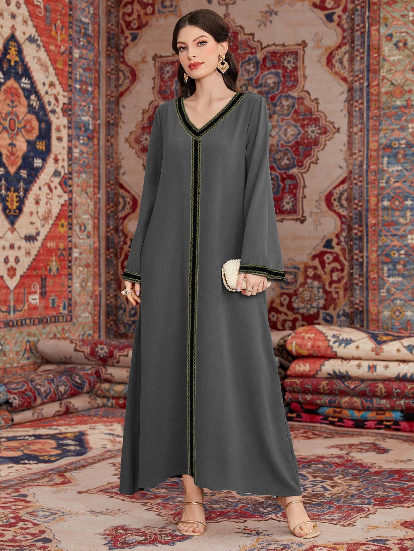 Dames Robe Maxi Décorative Chic und Stil