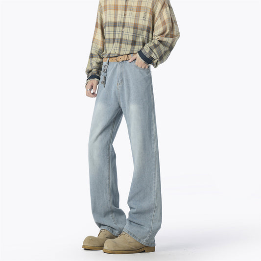 Casual denim pants for men wide cut Chic and Style