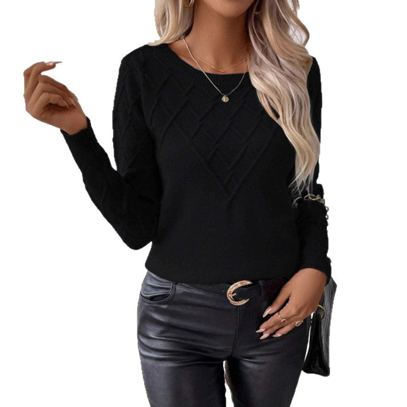 Pull en tricot à motif losanges pour dames Chic und Stil