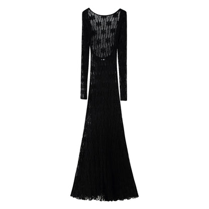 Dames Robe en dentelle à manches longues Chic und Stil
