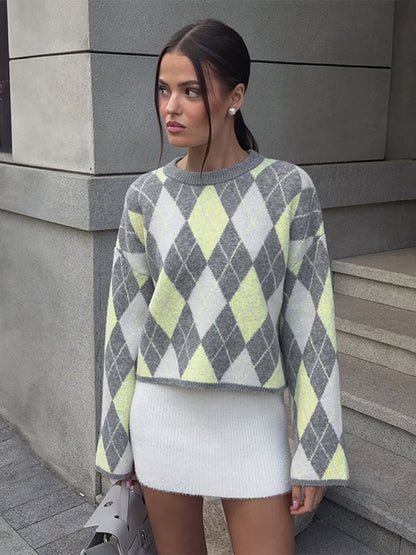 Pullover à carreaux pour femmes Chic und Stil