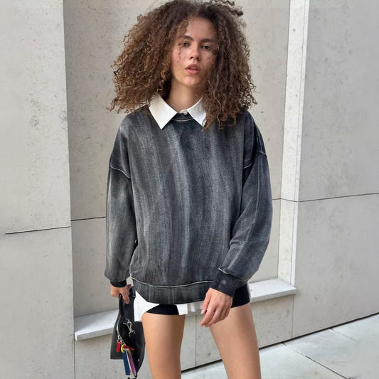 Pull oversized décontracté pour femmes avec des accents tendances et un tissu texturé Chic und Stil
